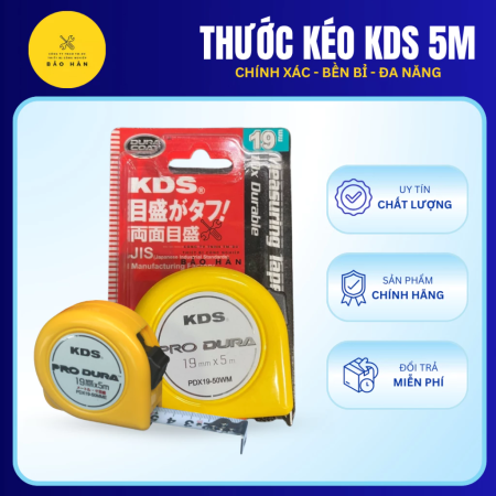 Thước Kéo KDS 5m Chính Hãng – Thước Dây Rút Thép Carbon, Vỏ Nhựa ABS Cao Cấp, Đo Chính Xác