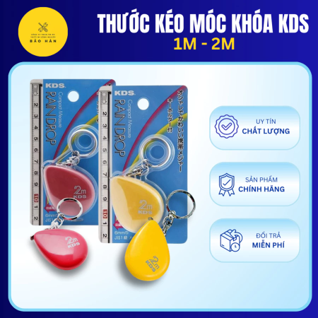 Thước kéo móc khóa mini KDS 1m - 2m chính hãng , Thước dây cuộn bỏ túi, nhỏ gọn, tiện lợi