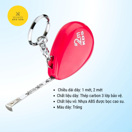 Thước kéo móc khóa mini KDS 1m - 2m chính hãng , Thước dây cuộn bỏ túi, nhỏ gọn, tiện lợi